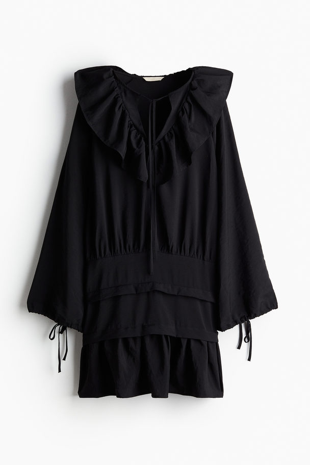 H&M Frill-collar Dress Black