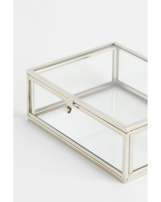 H&M HOME Clear Glass Box Silver