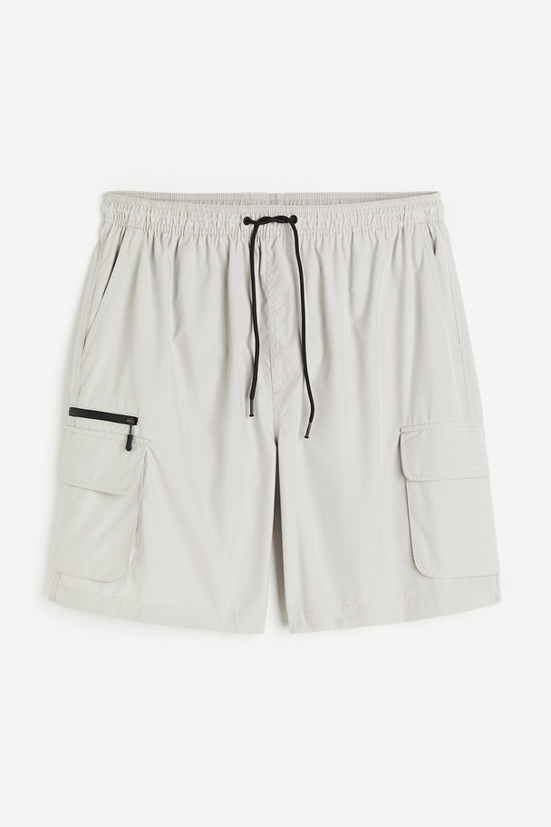 H&M Knee-length Cargo Swim Shorts Light Grey