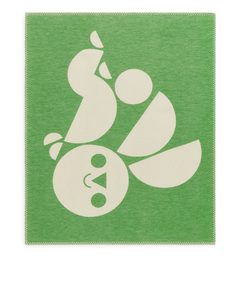 Baumwolldecke aus der Künstleredition Grün/Weiß