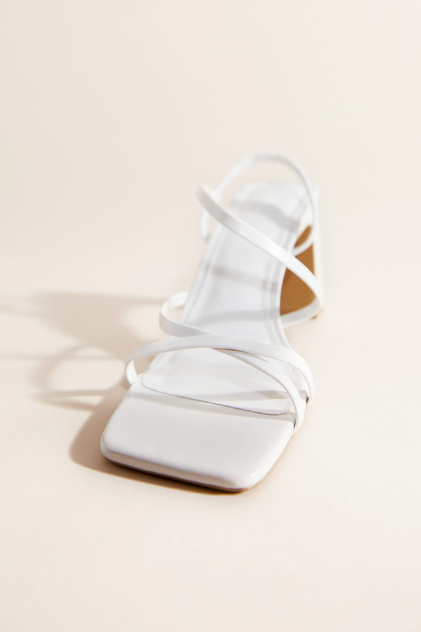 H&M Sandaletter Med Blockklack Vit
