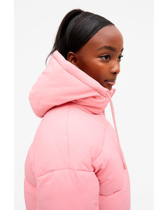 Cropped Puffer Jacket Bright Pink