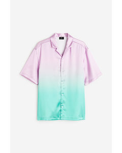 Relaxed Fit Satin Resort Shirt Purple/ombre