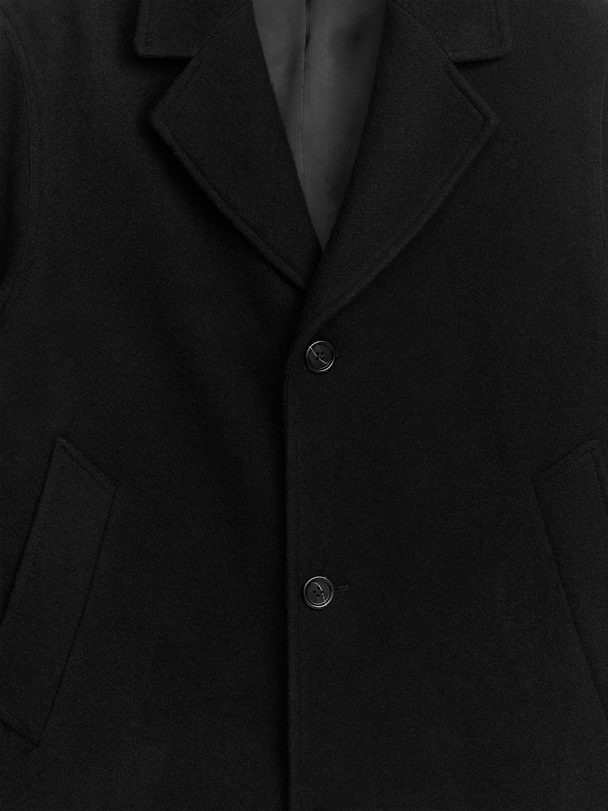 ARKET Single-breasted Wool-blend Coat Black