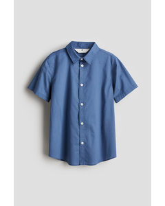 Kurzarmhemd aus Baumwolle Blau