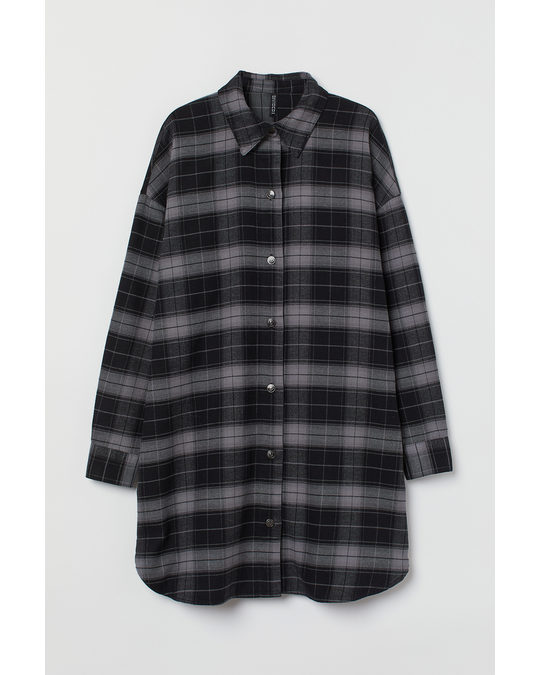 H&M Shirt Dress Black/grey Checked