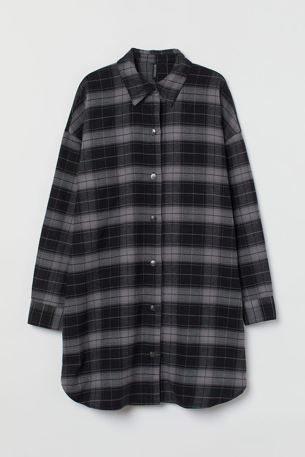 H&M Shirt Dress Black/grey Checked