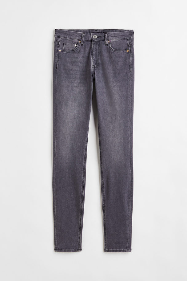 H&M Skinny Regular Jeans Dunkelgrau