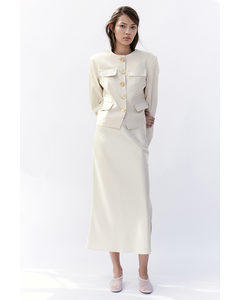 Crêpe Satin Skirt Cream