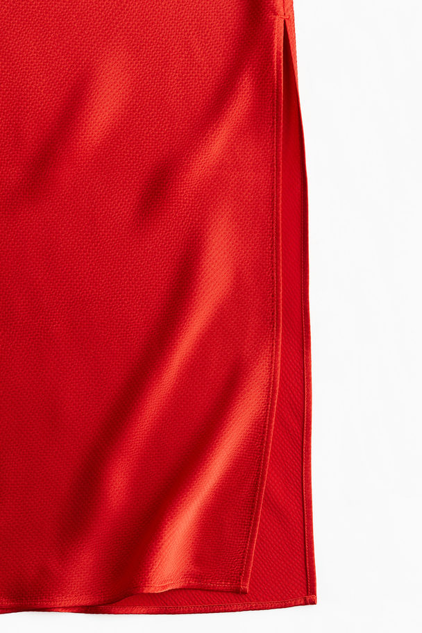 H&M Crêpe Satin Skirt Bright Red