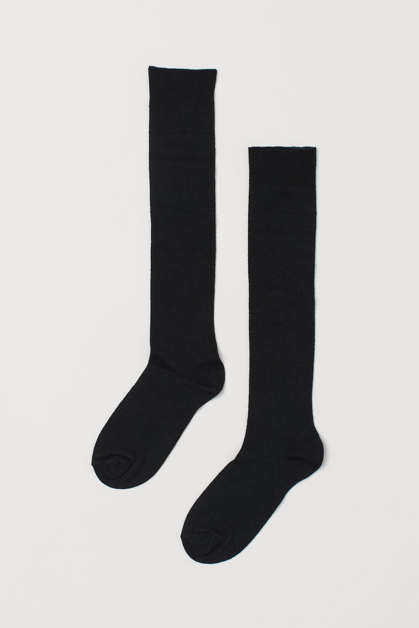 H&M 2-pack Knee Socks Black