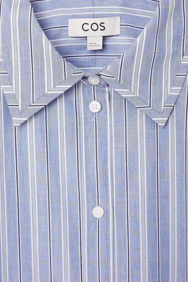 COS Pinstriped Shirt Dress Blue / Striped