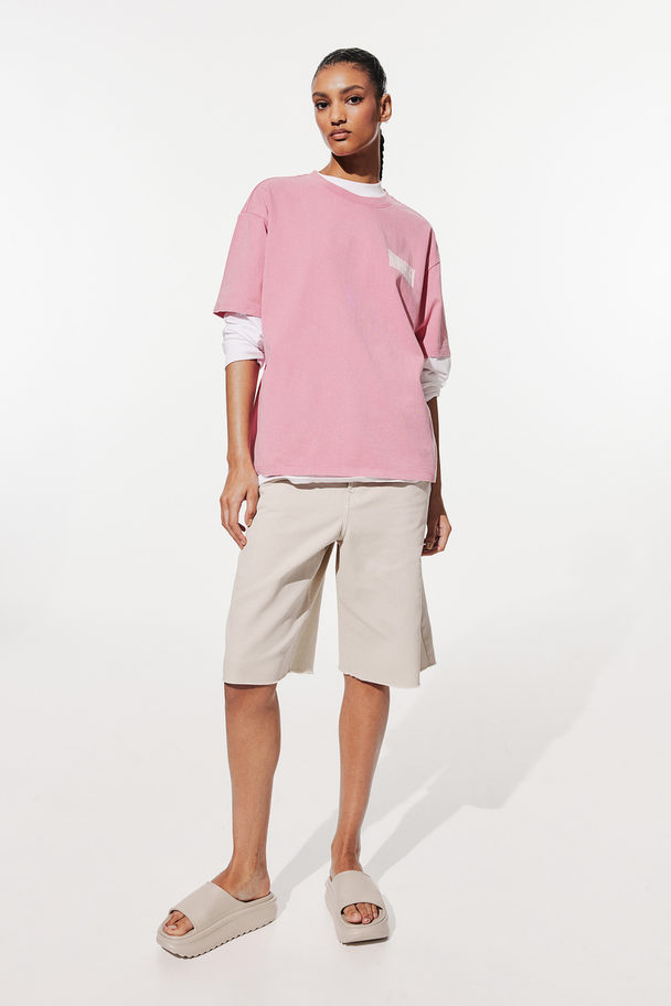 H&M Oversized T-Shirt mit Print Rosa/Soundgarden