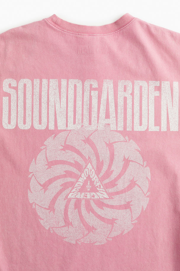 H&M Oversized T-Shirt mit Print Rosa/Soundgarden