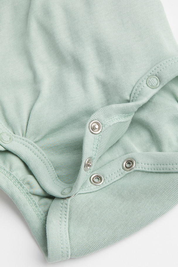 H&M 6-piece Jersey Set Dark Beige/white/light Green