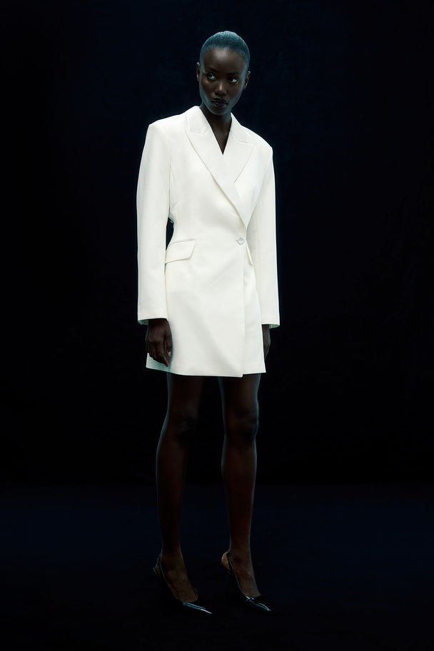 H&M Tailliertes Blazerkleid Weiß