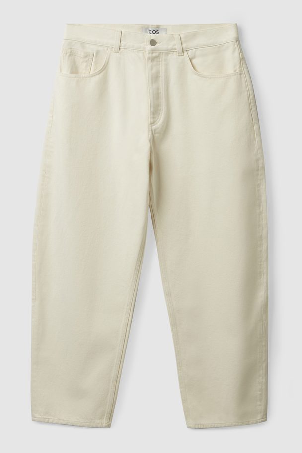 COS Relaxed-fit Barrel-leg Jeans Off-white