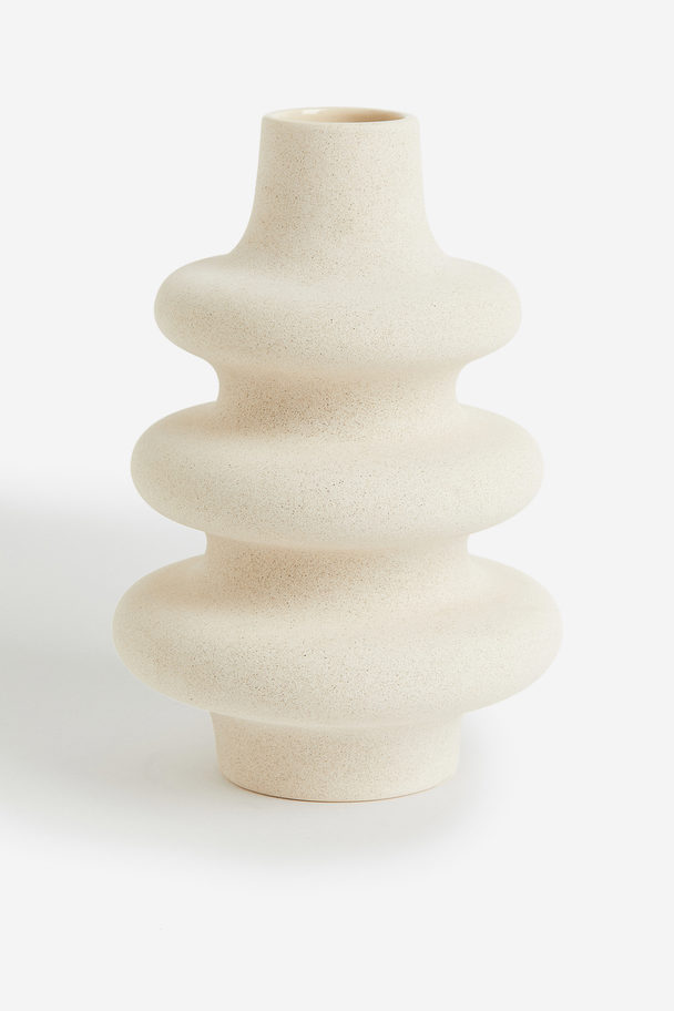 H&M HOME Large Ceramic Vase Light Beige
