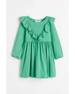 Kleid mit Volant Grün