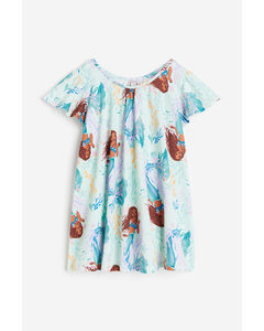 Jerseykleid mit Print Mintgrün/Kleine Meerjungfrau