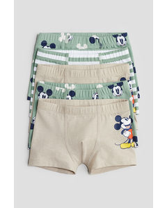 5-pack Boxer Shorts Green/mickey Mouse