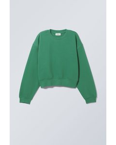 Voluminöses Crop-Sweatshirt Grün
