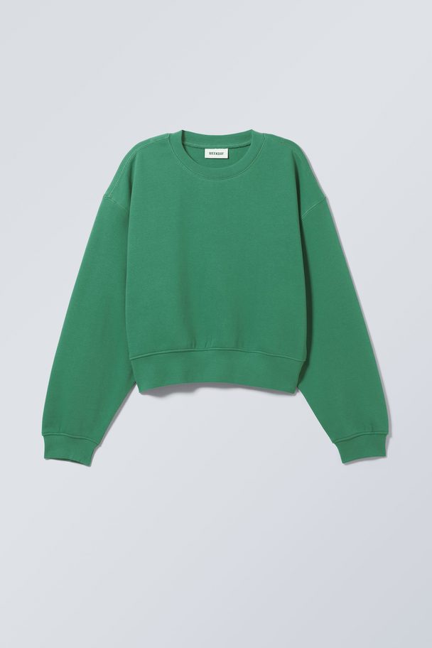 Weekday Voluminöses Crop-Sweatshirt Grün