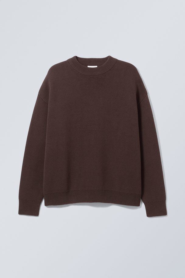 Weekday John Oversized Sweater Dark Brown