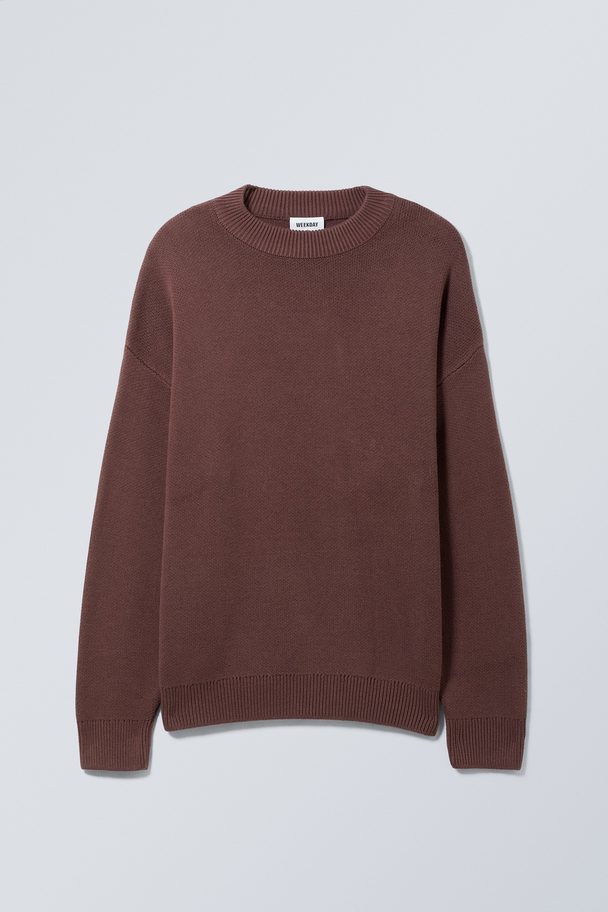 Weekday John Oversized Sweater Rødbrun