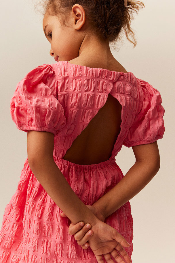 H&M Kleid mit Puffärmeln Rosa