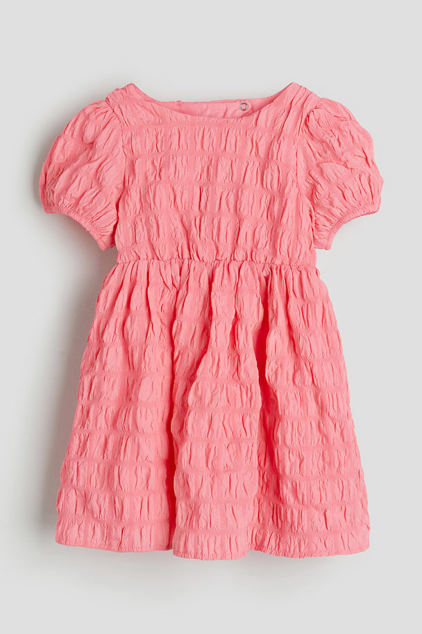 H&M Kleid mit Puffärmeln Rosa