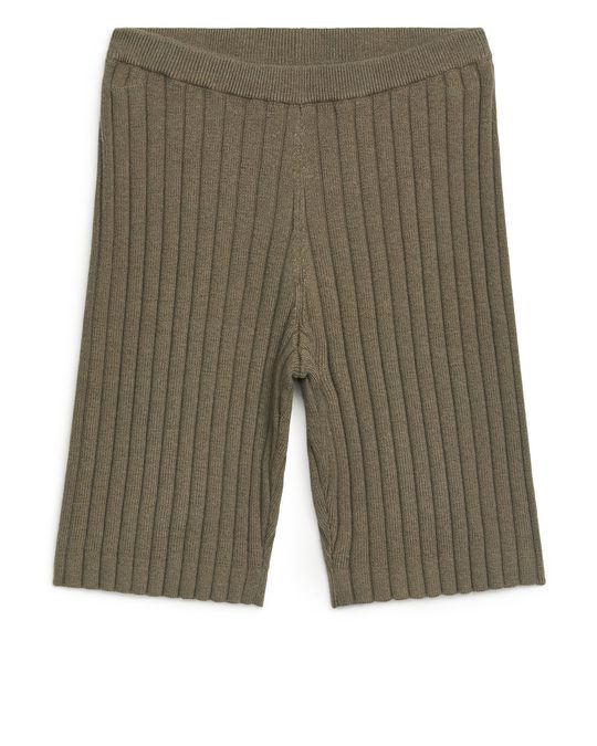 Arket Rib-knit Trousers Brown