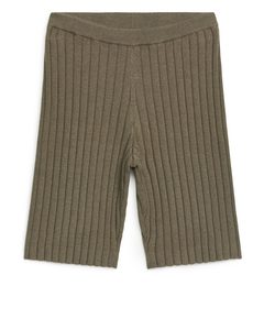 Rib-knit Trousers Brown