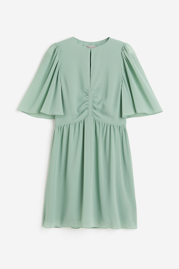 H&M Kleid mit Butterfly-Ärmeln Mintgrün