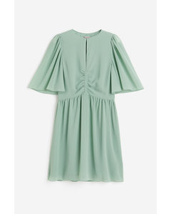 Butterfly-sleeved Dress Mint Green