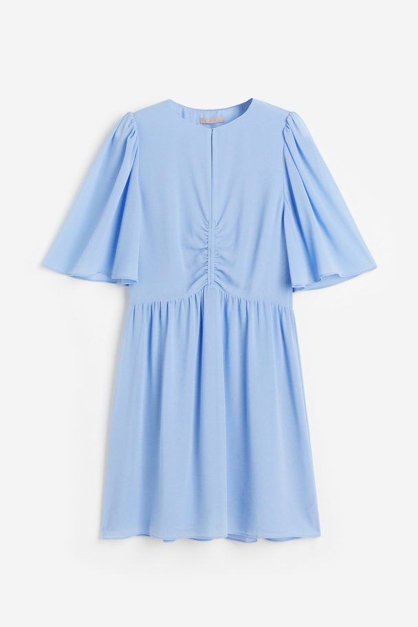 H&M Kleid mit Butterfly-Ärmeln Hellblau