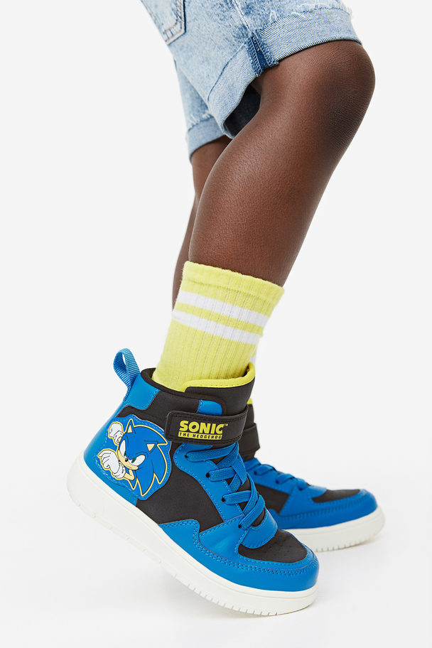 H&M Hi-top Trainers Bright Blue/sonic The Hedgehog