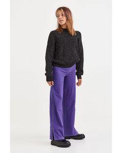 Wide Fit Trousers Dark Purple