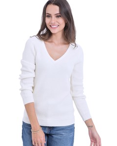 V-neck Sweater With Buttons On Shoulders