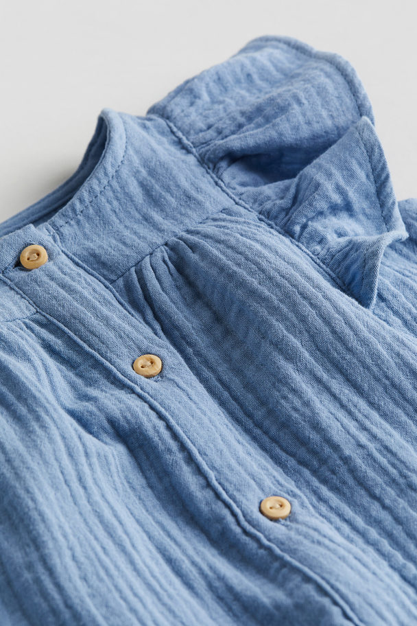 H&M 3-piece Cotton Set Dusty Blue/striped