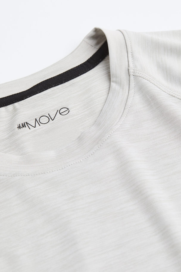 H&M DryMove™ Trainings-T-Shirt Muscle Fit Pro Hellgraumeliert