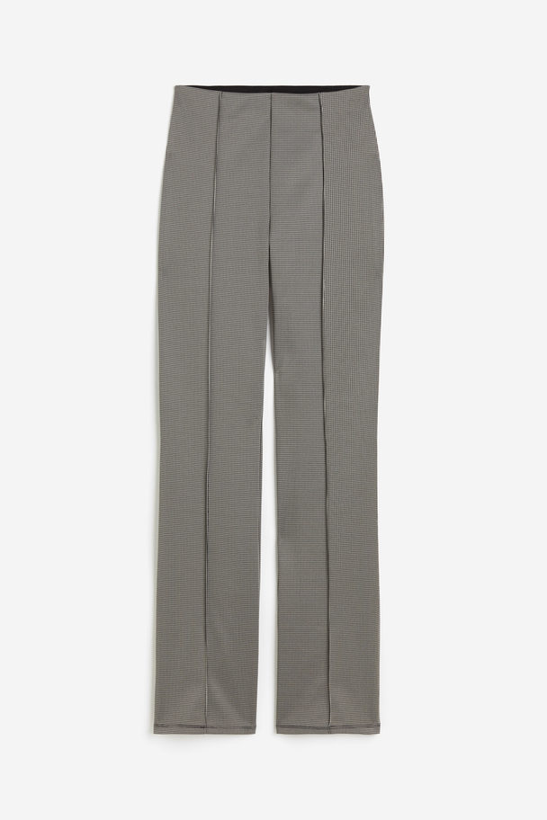 H&M Tailored Jersey Trousers Black/dogtooth-patterned