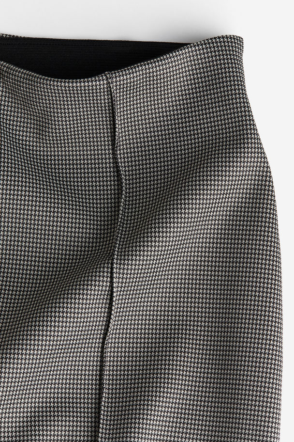 H&M Tailored Jersey Trousers Black/dogtooth-patterned