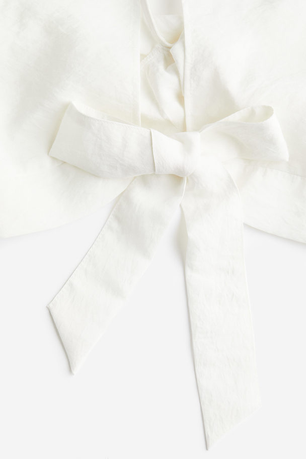 H&M Bluse I Modalblanding Med Knudedetalje Hvid