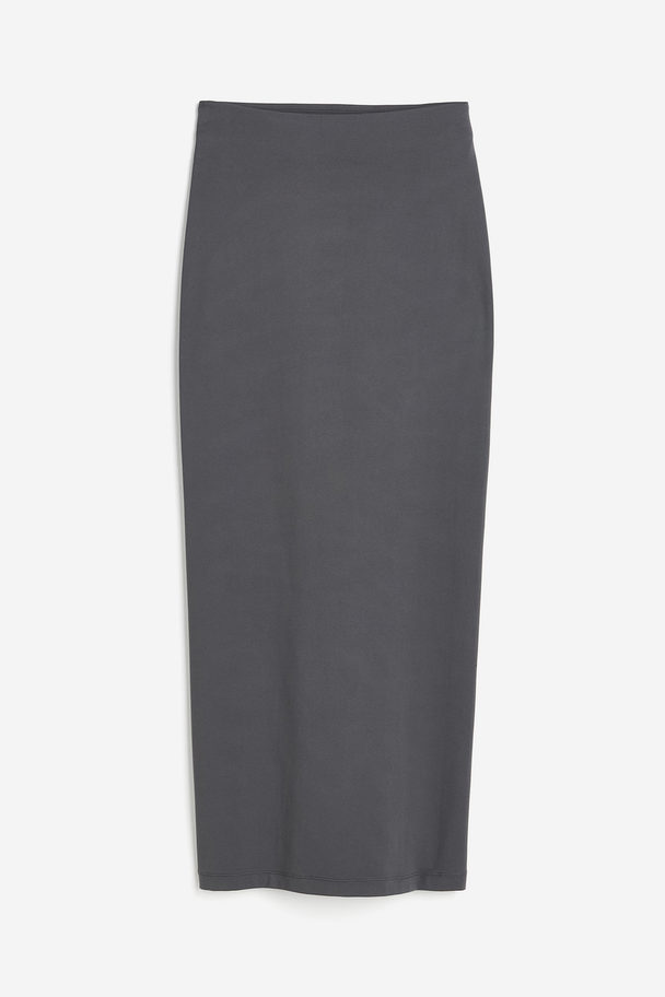 H&M Microfibre Maxi Skirt Dark Grey