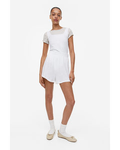 Linen-blend Shorts White