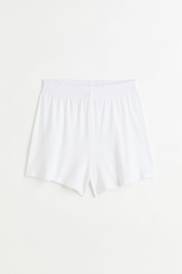 H&M Linen-blend Shorts White