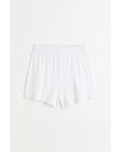 Shorts I Hørblanding Hvid