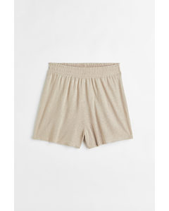 Linen-blend Shorts Beige