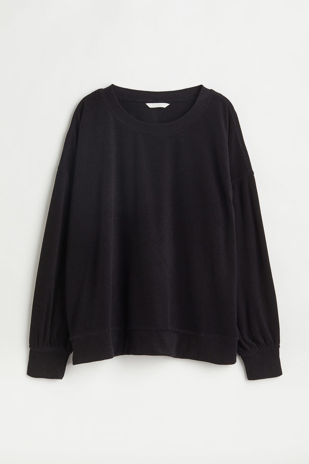 H&M Badstof Sweater Zwart